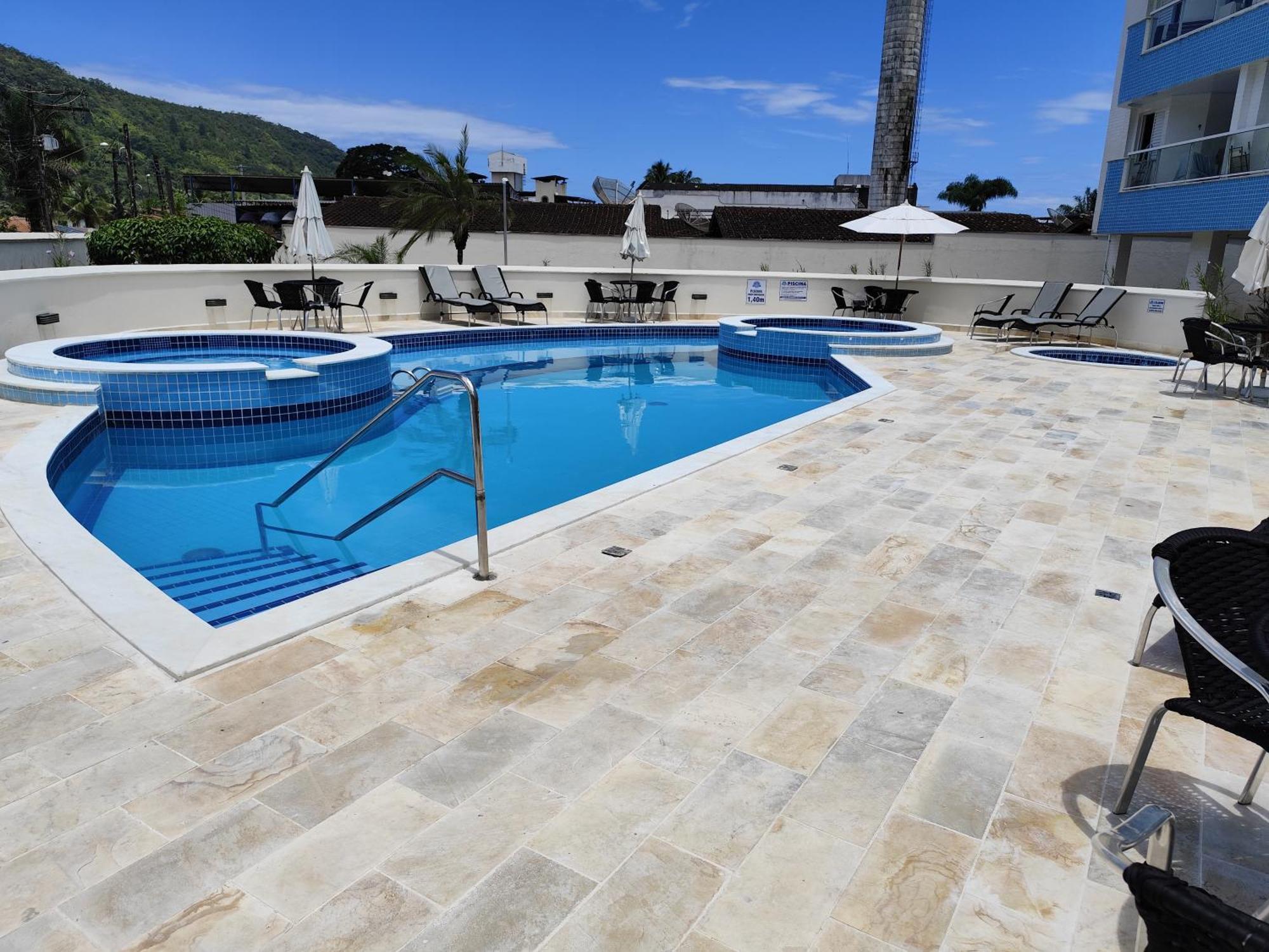 Apto Com Ar-Cond E Piscina A 100 M Praia Da Enseada Убатуба Экстерьер фото